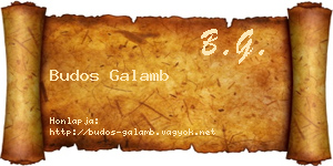 Budos Galamb névjegykártya